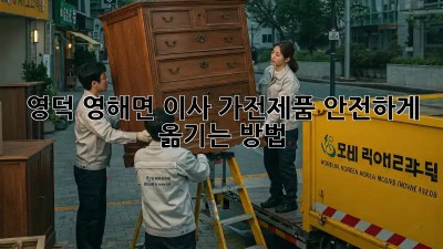 영덕 영해면 이사, 가전제품 안전하게 옮기는 방법!